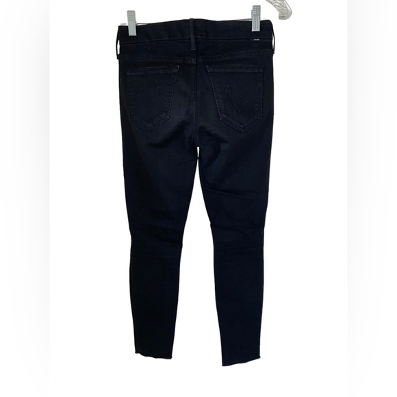 Mother Denim Looker Ankle Fray Guilty as Sin black Distressed Size 25 - Picture 6 of 13